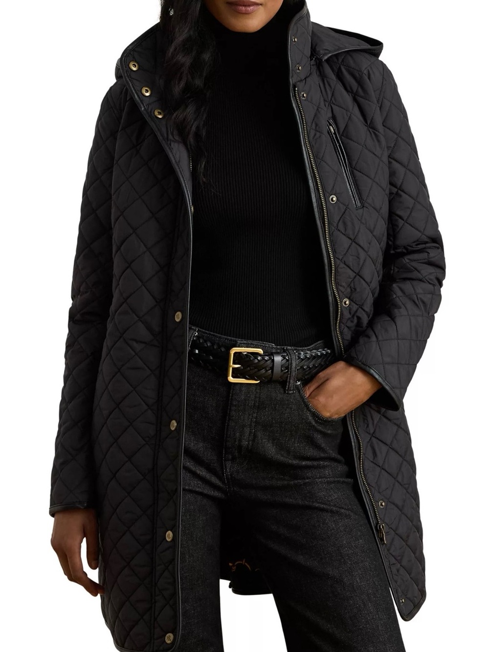NWT Lauren Ralph Lauren Hooded Quilt Coat Size M